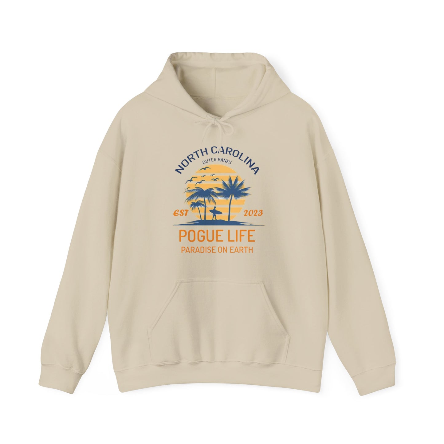 Unisex Back Front Outer Banks Hoodie - Pogue Life, Paradise On Earth, North Carolina, P4l, OBX,